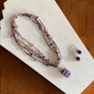 Park Lane Rock On Amethyst Necklace and Earrings